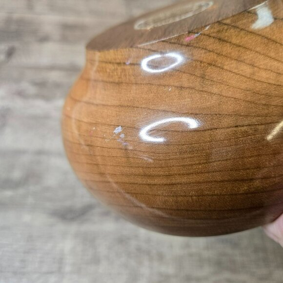 VTG Myrtlewood Chalet Candy Nut Dish Bowl Handcrafted Oregon Myrtle Wood 5.5" - Picture 10 of 13